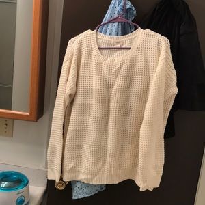 White knitted sweater